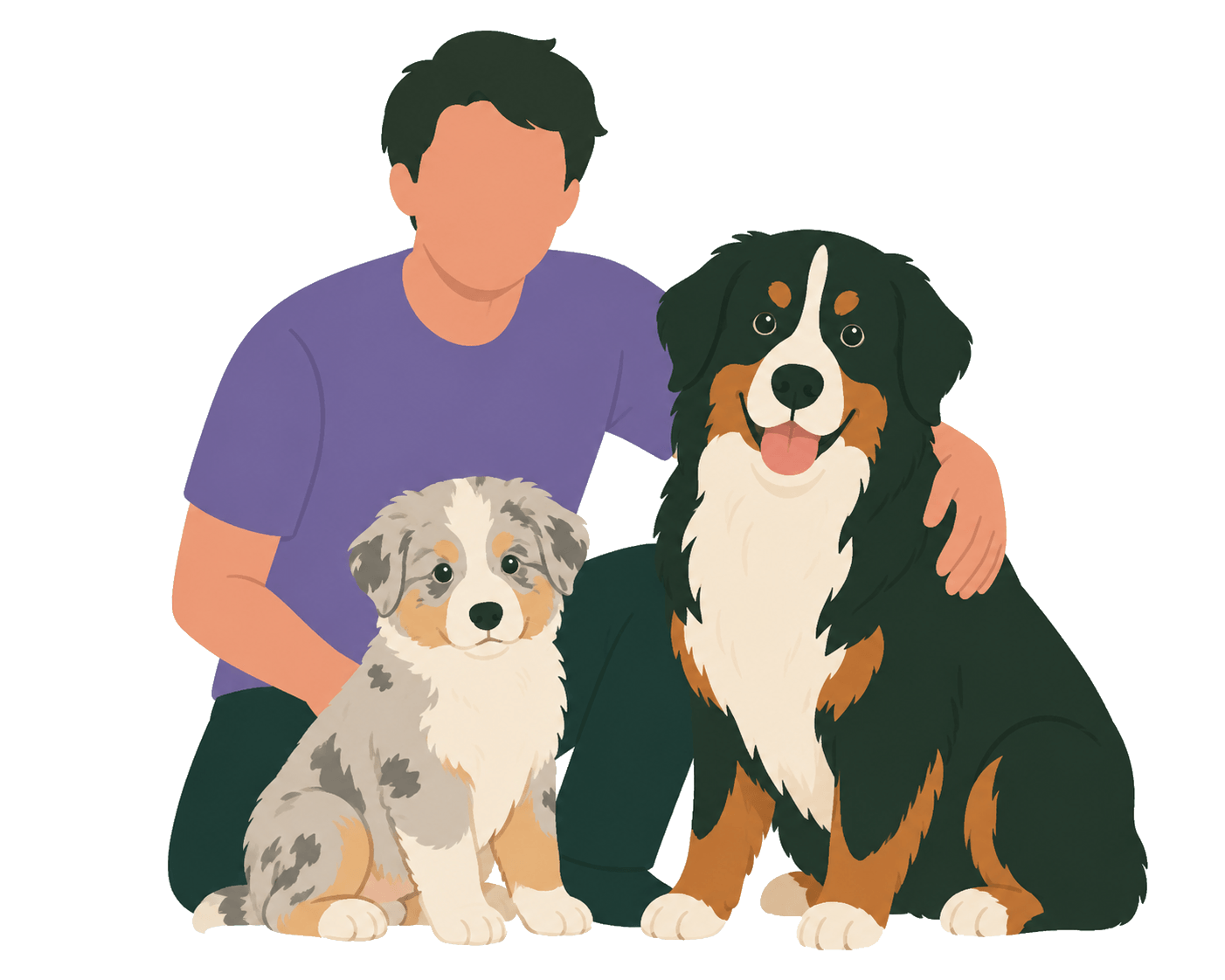 Dueño con sus perros
