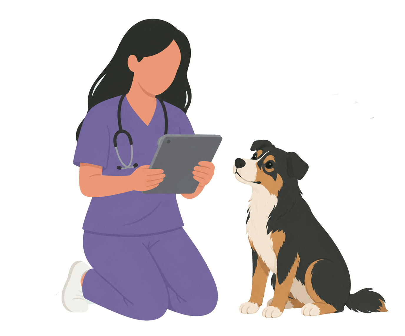 Vet performing a preventive check-up on a dog in Gràcia, Barcelona